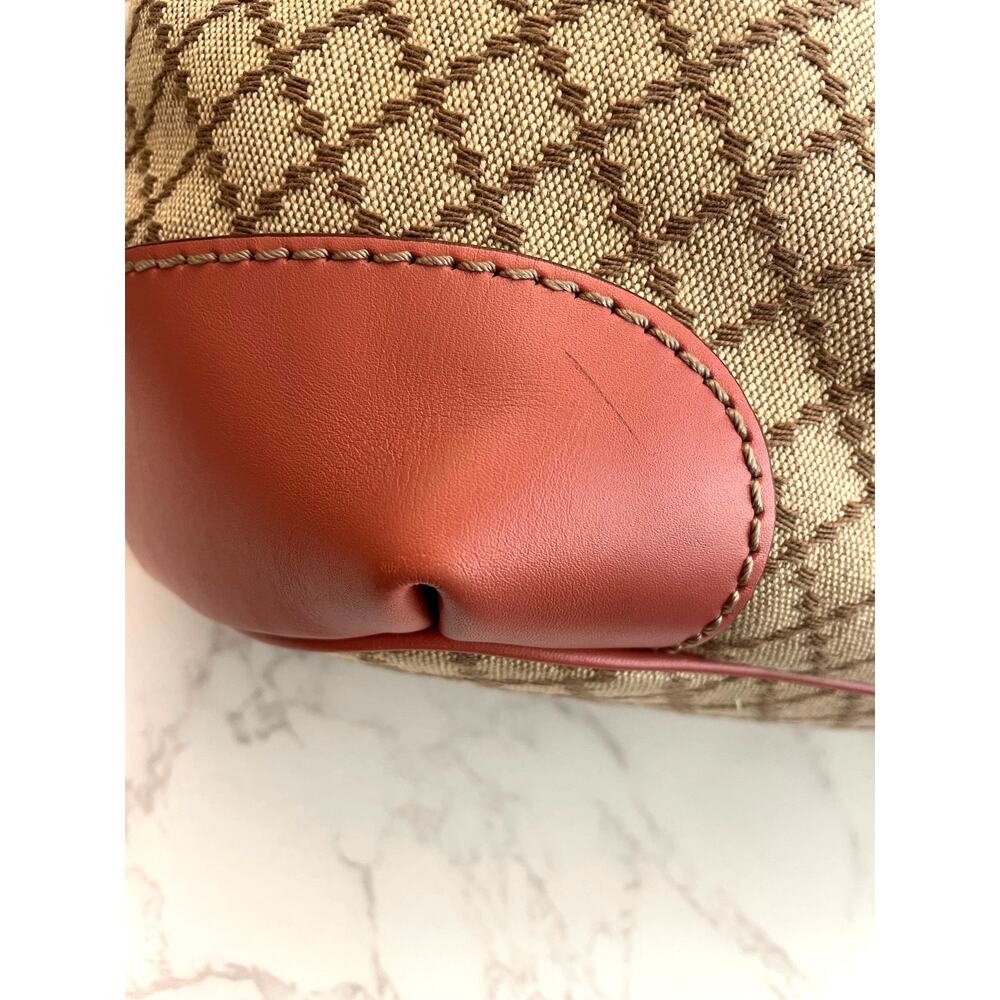 Gucci Diamante Canvas Sukey 2-Way Leather Trim Satchel/Top Handle Bag EUC - Picture 15 of 17